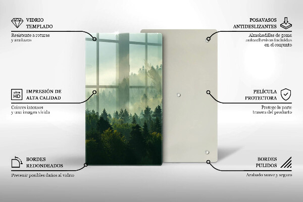 Tagliere in vetro Paesaggio Veduta della foresta