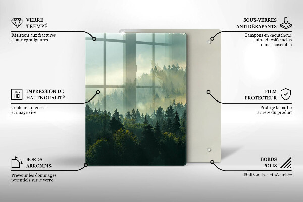 Tagliere in vetro Paesaggio Veduta della foresta
