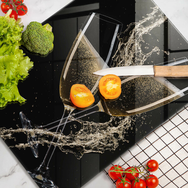 Tagliere in vetro Bicchieri di champagne