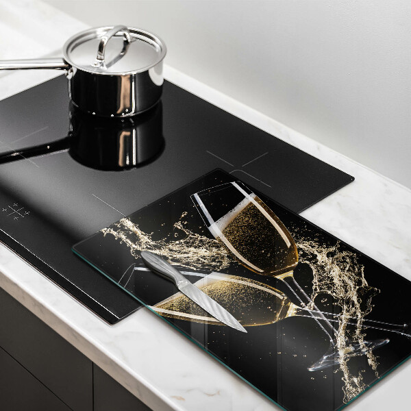 Tagliere in vetro Bicchieri di champagne