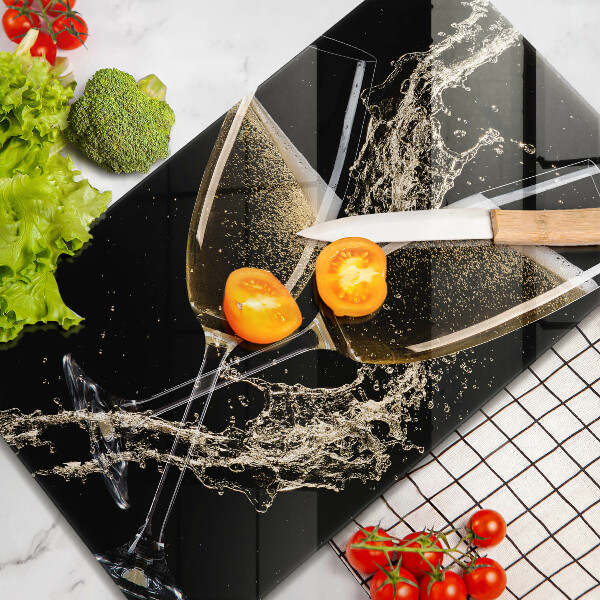 Tagliere in vetro Bicchieri di champagne