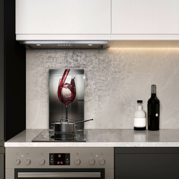 Tagliere in vetro Bicchiere e vino rosso