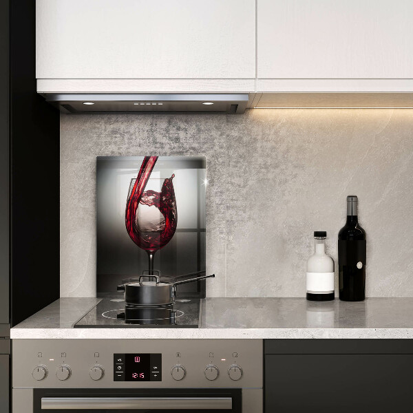 Tagliere in vetro Bicchiere e vino rosso