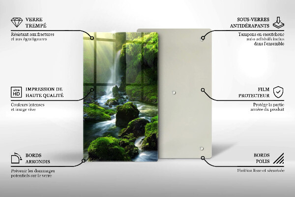 Tagliere in vetro Cascata nella giungla