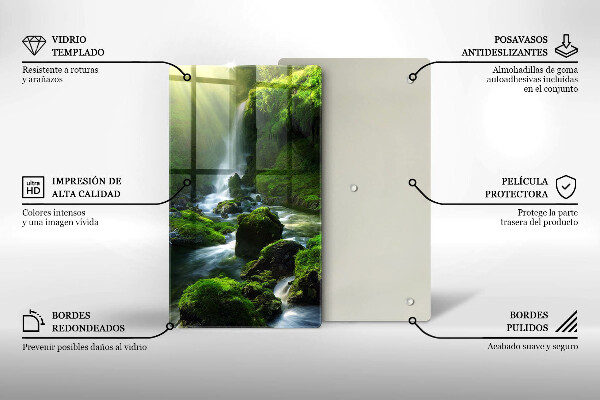 Tagliere in vetro Cascata nella giungla