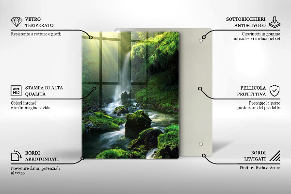 Tagliere in vetro Cascata nella giungla