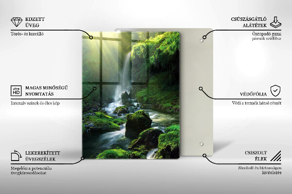 Tagliere in vetro Cascata nella giungla
