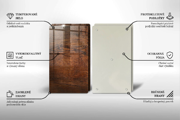 Tagliere in vetro temperato Tavola in legno scuro