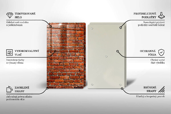 Tagliere in vetro temperato Muro di muro di mattoni