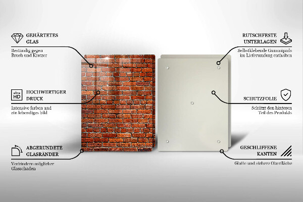 Tagliere in vetro temperato Muro di muro di mattoni