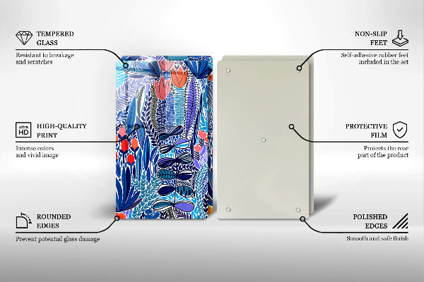 Tagliere in vetro temperato Prato dipinto