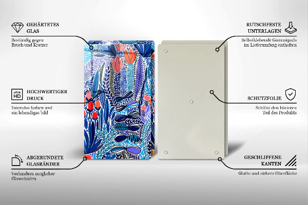 Tagliere in vetro temperato Prato dipinto