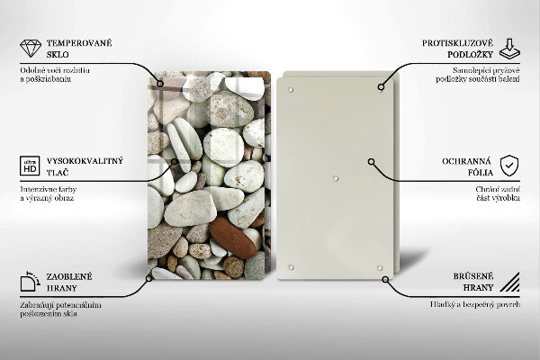 Tagliere in vetro temperato Sfondo di piccole pietre