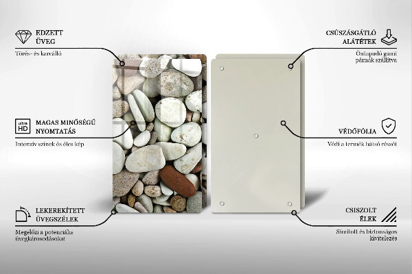 Tagliere in vetro temperato Sfondo di piccole pietre