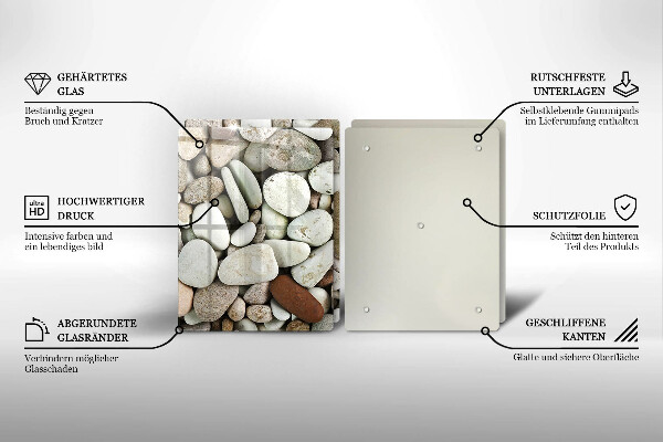 Tagliere in vetro temperato Sfondo di piccole pietre