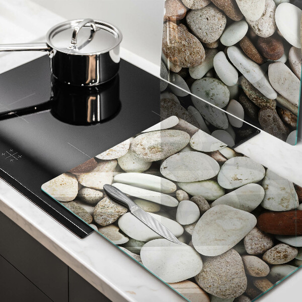 Tagliere in vetro temperato Sfondo di piccole pietre