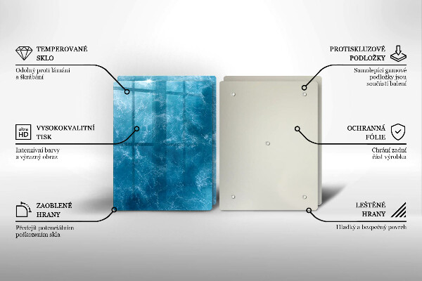 Tagliere in vetro temperato Acqua blu