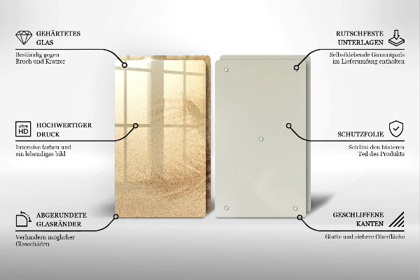 Tagliere in vetro temperato Vacanza sulla spiaggia di sabbia