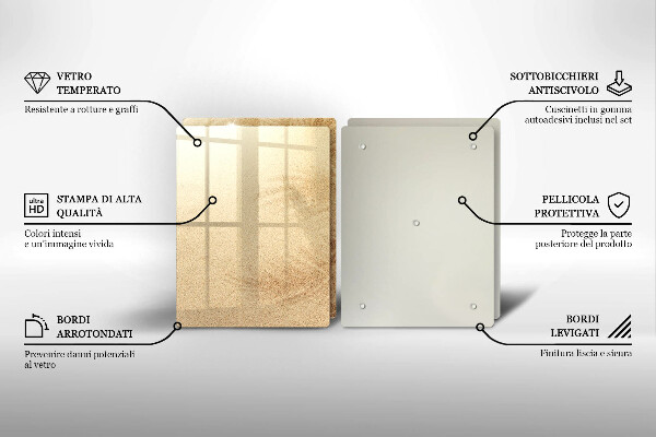 Tagliere in vetro temperato Vacanza sulla spiaggia di sabbia