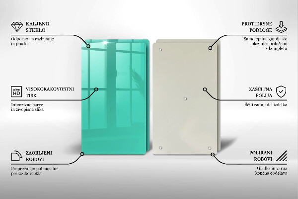 Tagliere in vetro temperato Colore verde