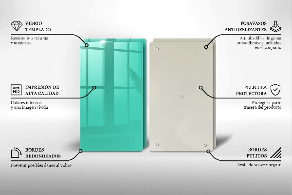 Tagliere in vetro temperato Colore verde