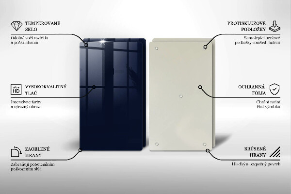 Tagliere in vetro temperato blu navy