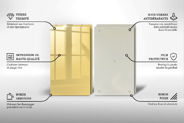 Tagliere in vetro temperato Giallo