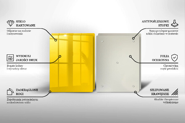 Tagliere in vetro temperato Giallo