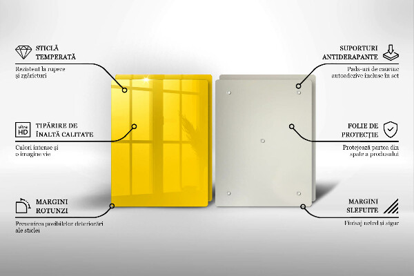 Tagliere in vetro temperato Giallo