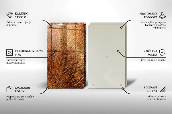 Tagliere in vetro temperato Venatura del legno dell'albero