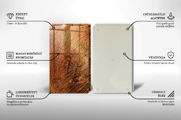 Tagliere in vetro temperato Venatura del legno dell'albero