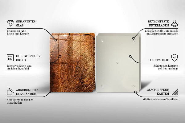 Tagliere in vetro temperato Venatura del legno dell'albero