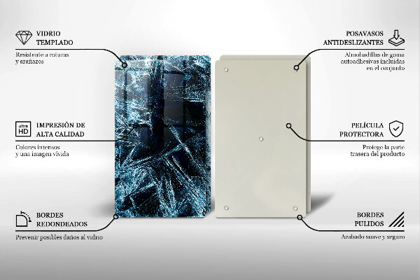 Tagliere in vetro temperato Struttura del ghiaccio tagliente