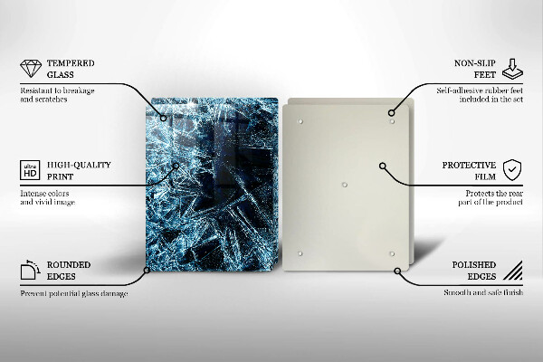 Tagliere in vetro temperato Struttura del ghiaccio tagliente