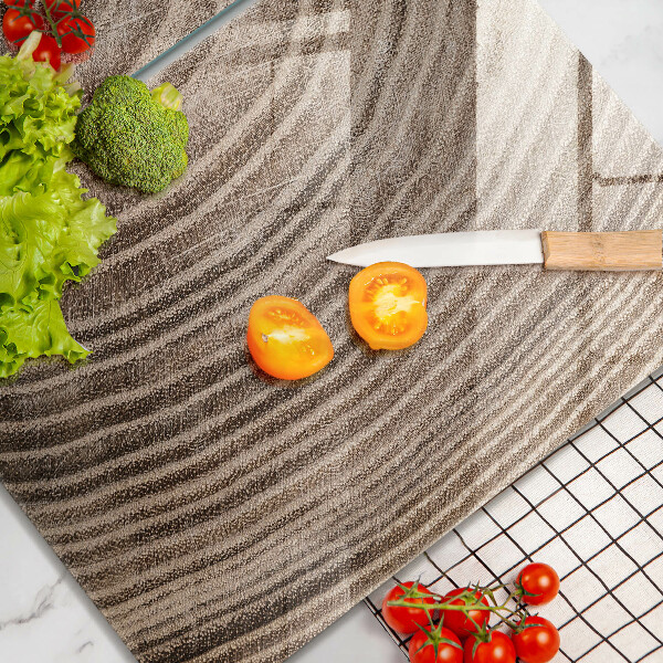 Tagliere in vetro temperato Anelli di legno