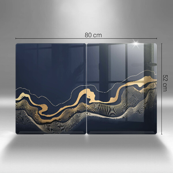 Tagliere in vetro temperato Linee dorate astratte