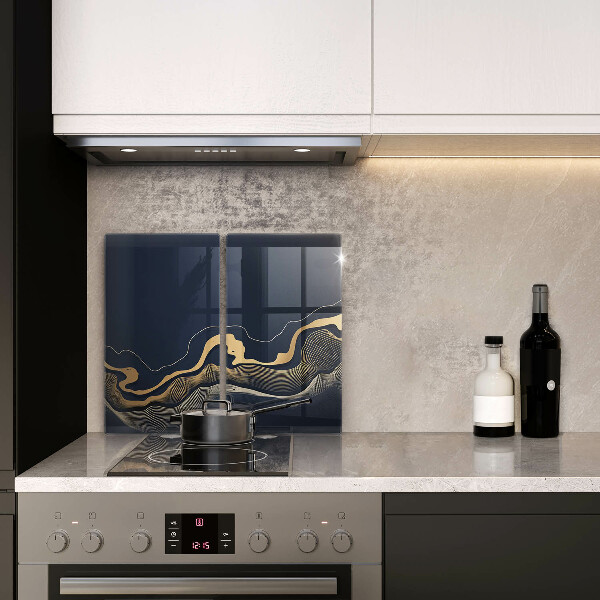 Tagliere in vetro temperato Linee dorate astratte