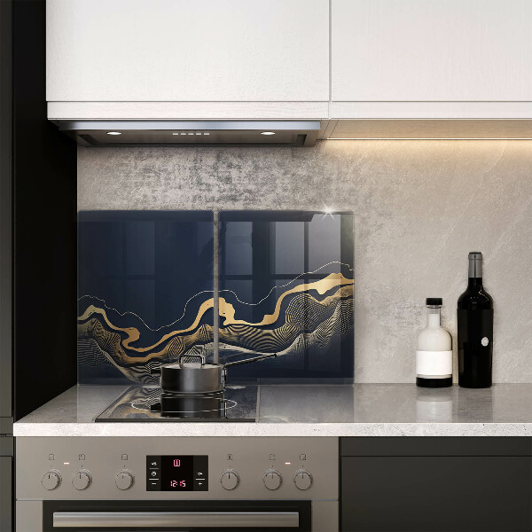 Tagliere in vetro temperato Linee dorate astratte