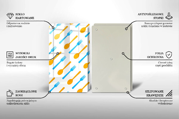 Tagliere in vetro temperato Forchette e cucchiai