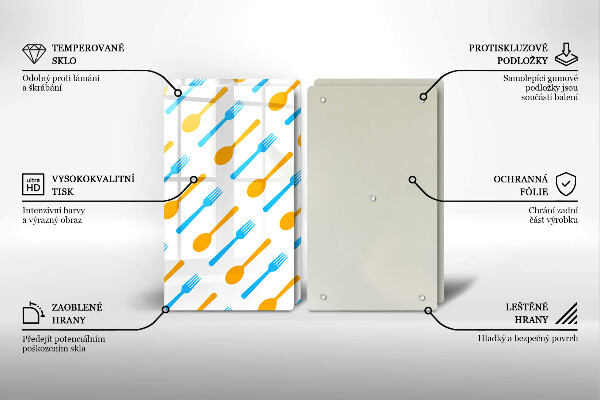 Tagliere in vetro temperato Forchette e cucchiai