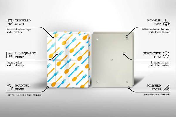 Tagliere in vetro temperato Forchette e cucchiai