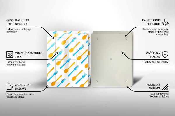 Tagliere in vetro temperato Forchette e cucchiai