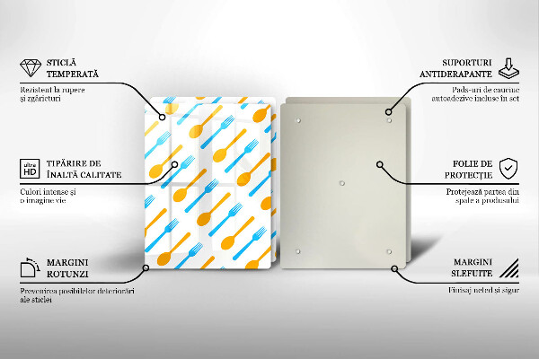 Tagliere in vetro temperato Forchette e cucchiai