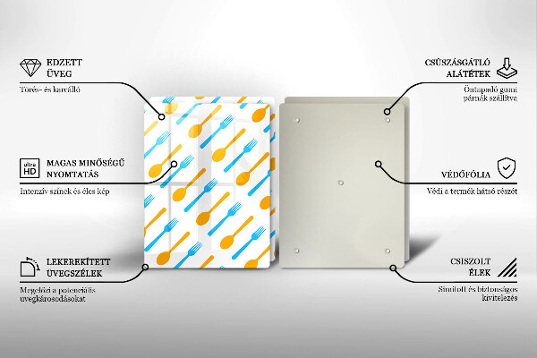 Tagliere in vetro temperato Forchette e cucchiai