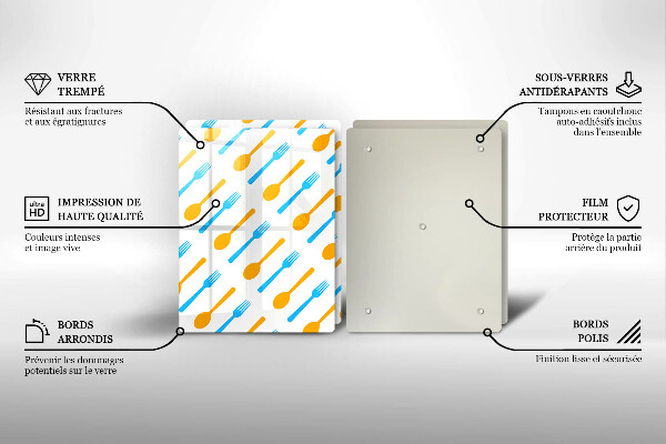 Tagliere in vetro temperato Forchette e cucchiai