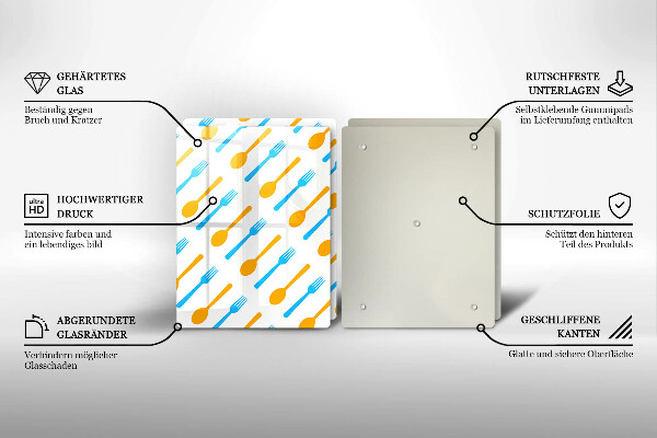 Tagliere in vetro temperato Forchette e cucchiai