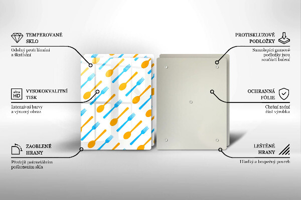 Tagliere in vetro temperato Forchette e cucchiai