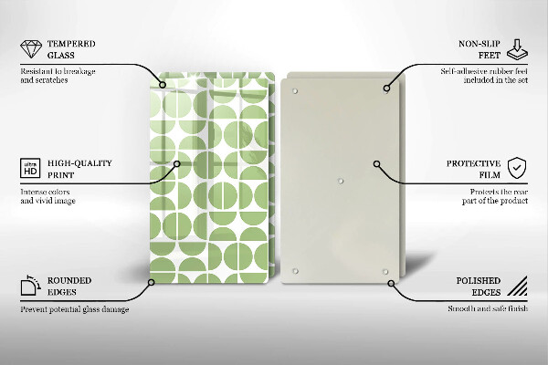 Tagliere in vetro temperato Modello di forme boho