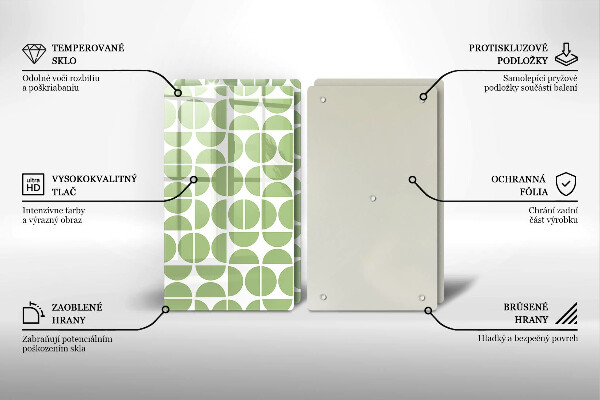 Tagliere in vetro temperato Modello di forme boho