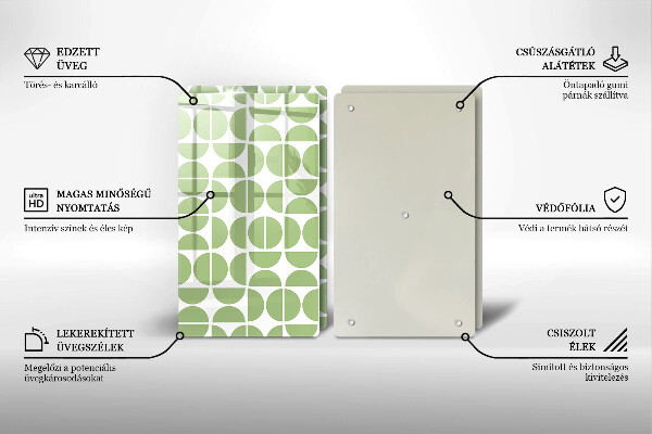 Tagliere in vetro temperato Modello di forme boho